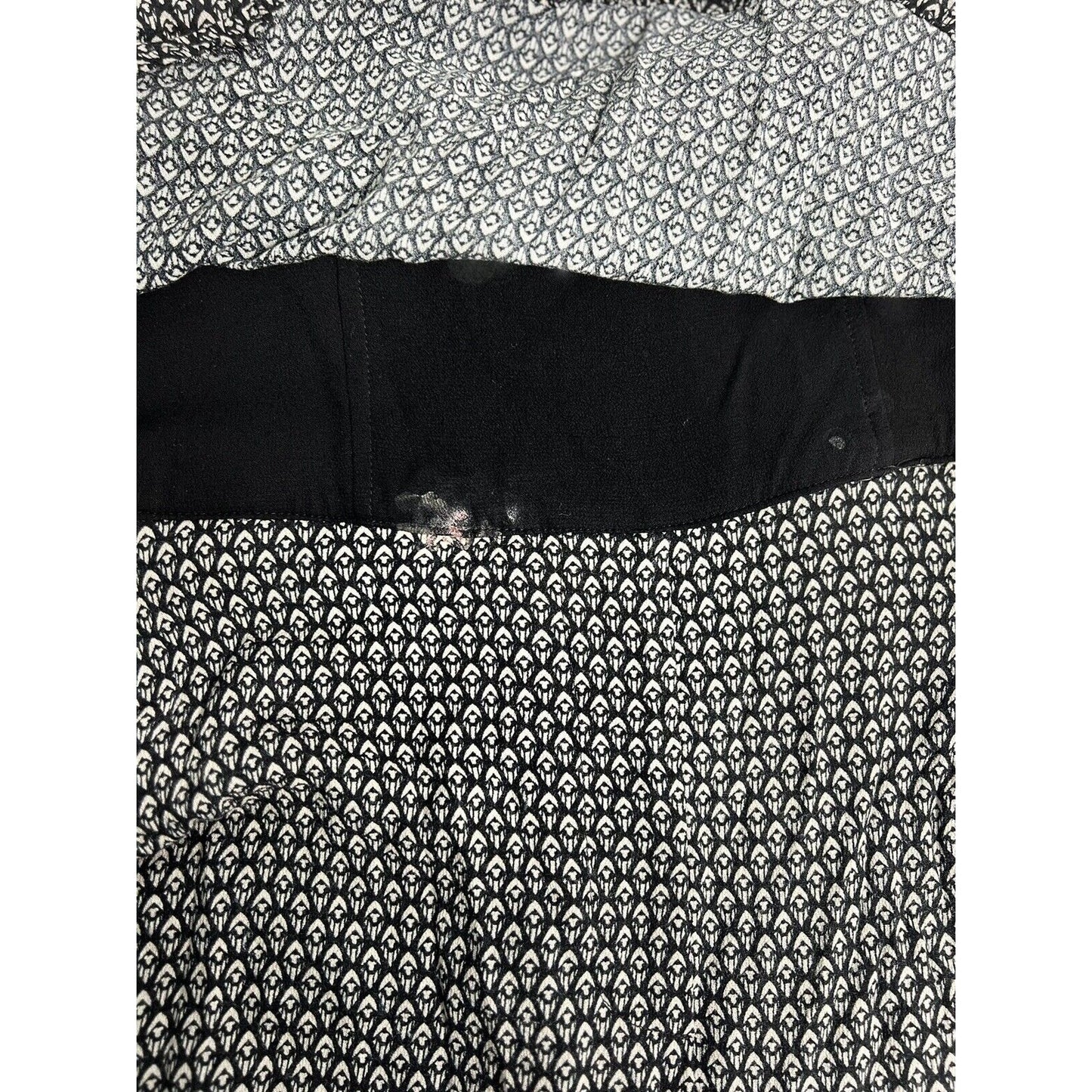 Elevenses Anthropologie Black White One Piece Jumpsuit Pockets XL *small defect