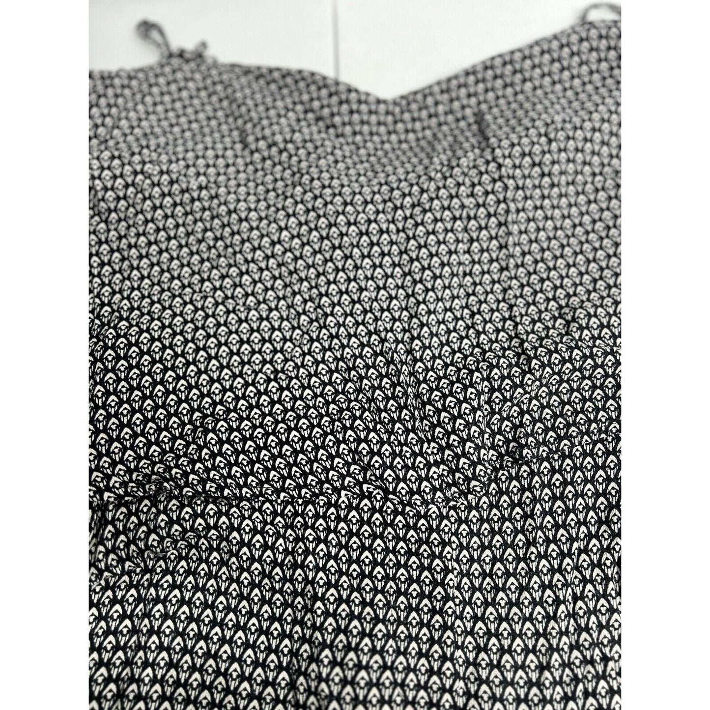 Elevenses Anthropologie Black White One Piece Jumpsuit Pockets XL *small defect