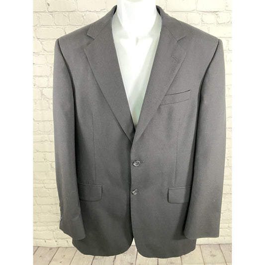 Jos A Bank Gordon Solid Black 100% Wool 2 Button Jacket Blazer 39R
