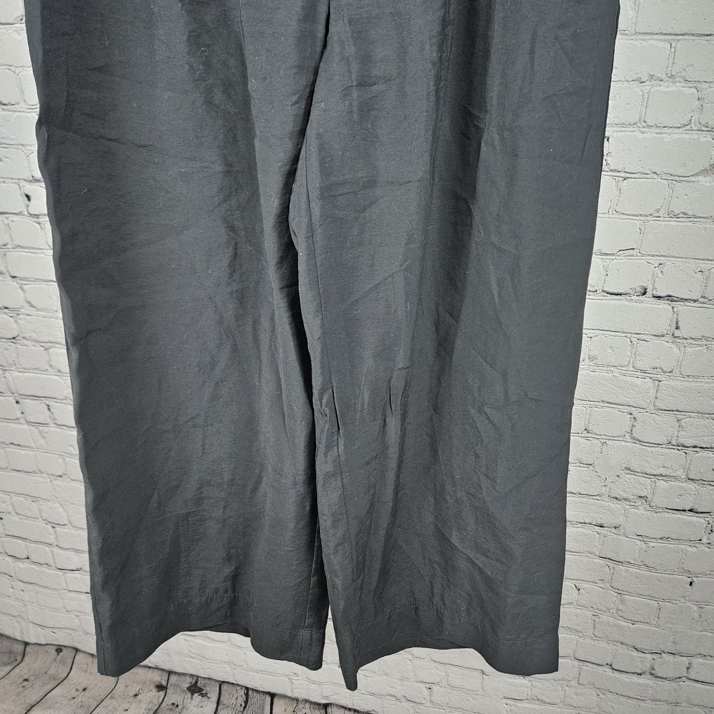 Madewell Black Pleated Front Wide Leg High Rise Lightweight Pants 6 (29x27)