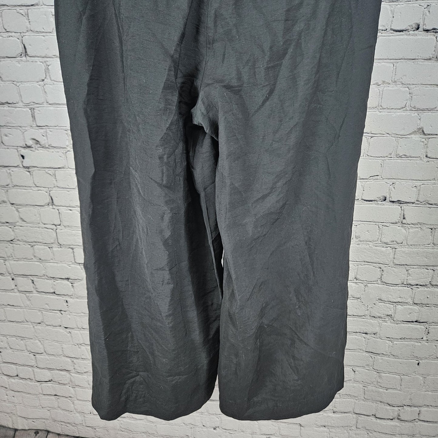 Madewell Black Pleated Front Wide Leg High Rise Lightweight Pants 6 (29x27)