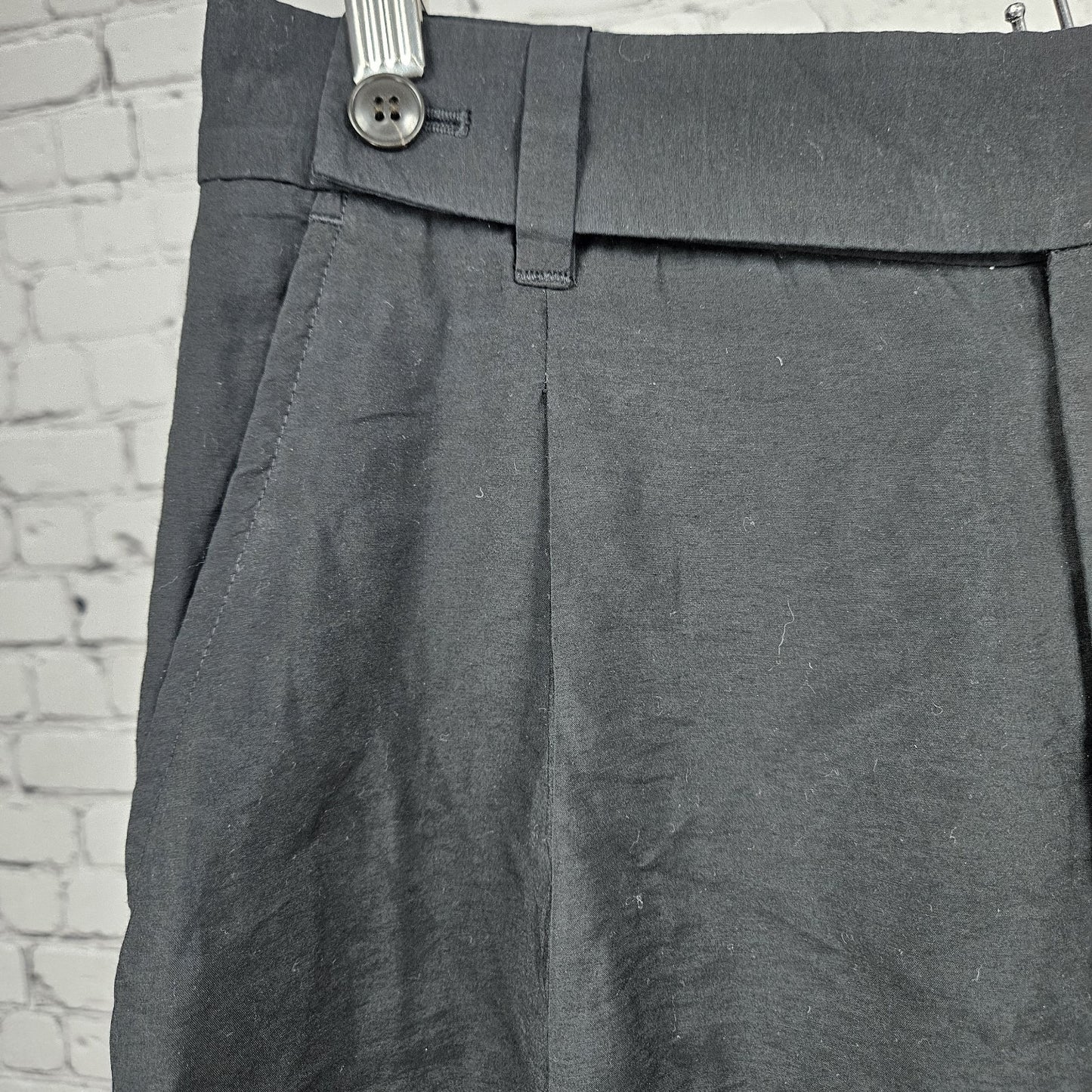 Madewell Black Pleated Front Wide Leg High Rise Lightweight Pants 6 (29x27)