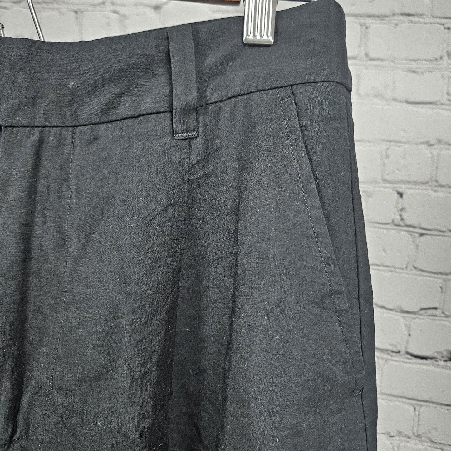 Madewell Black Pleated Front Wide Leg High Rise Lightweight Pants 6 (29x27)