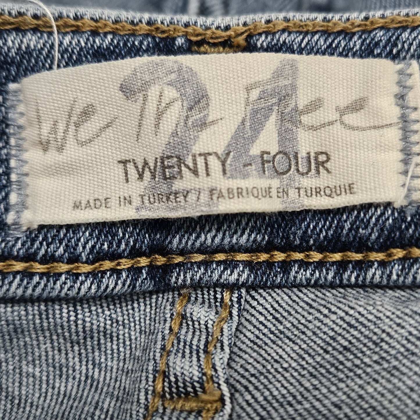 Free People We The Free Blue Mid Rise Raw Hem Skinny Ankle Jeans 24 (22x27)