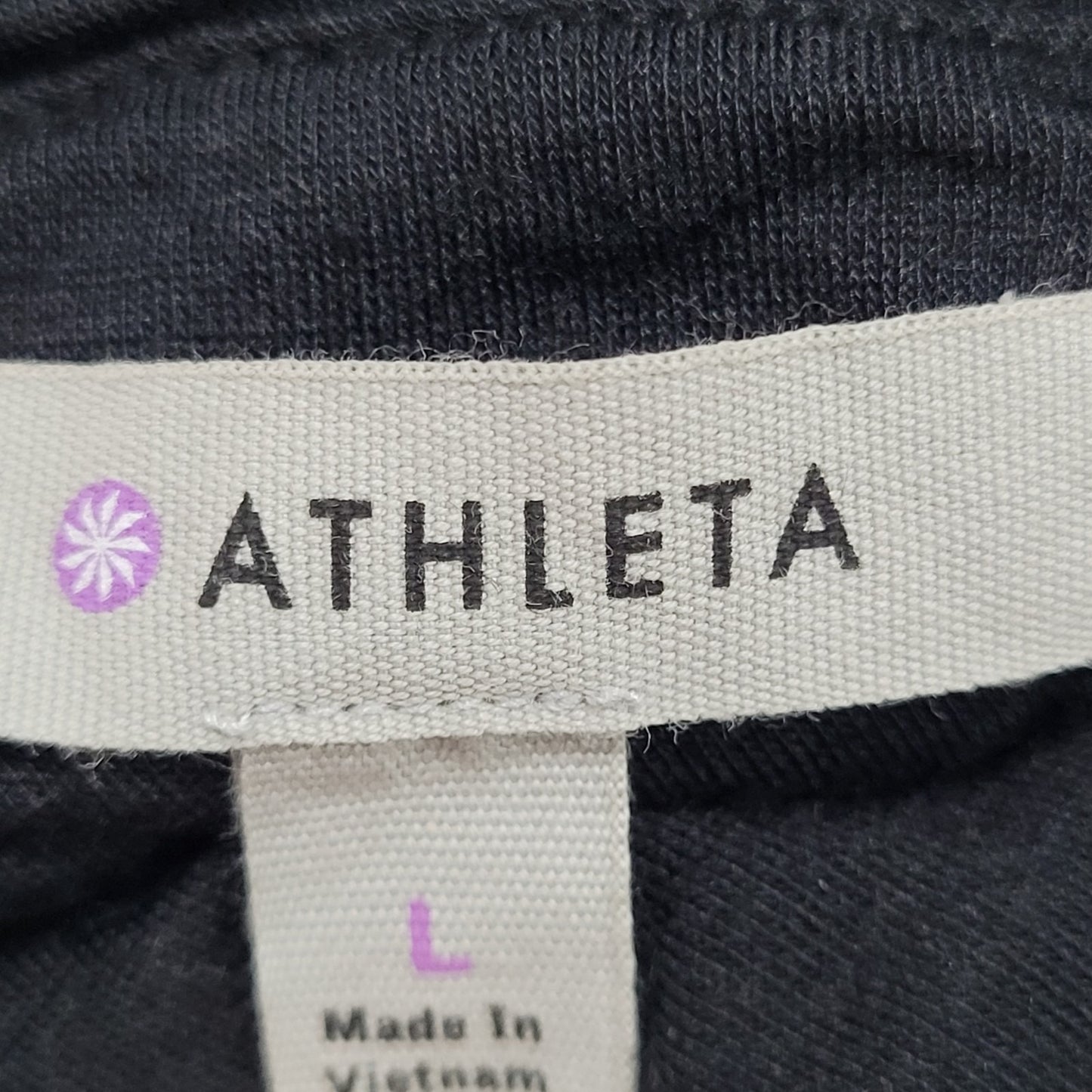 Athleta Black Wool Blend Soft Stretch Athleisure Ruched Dress Size Large L