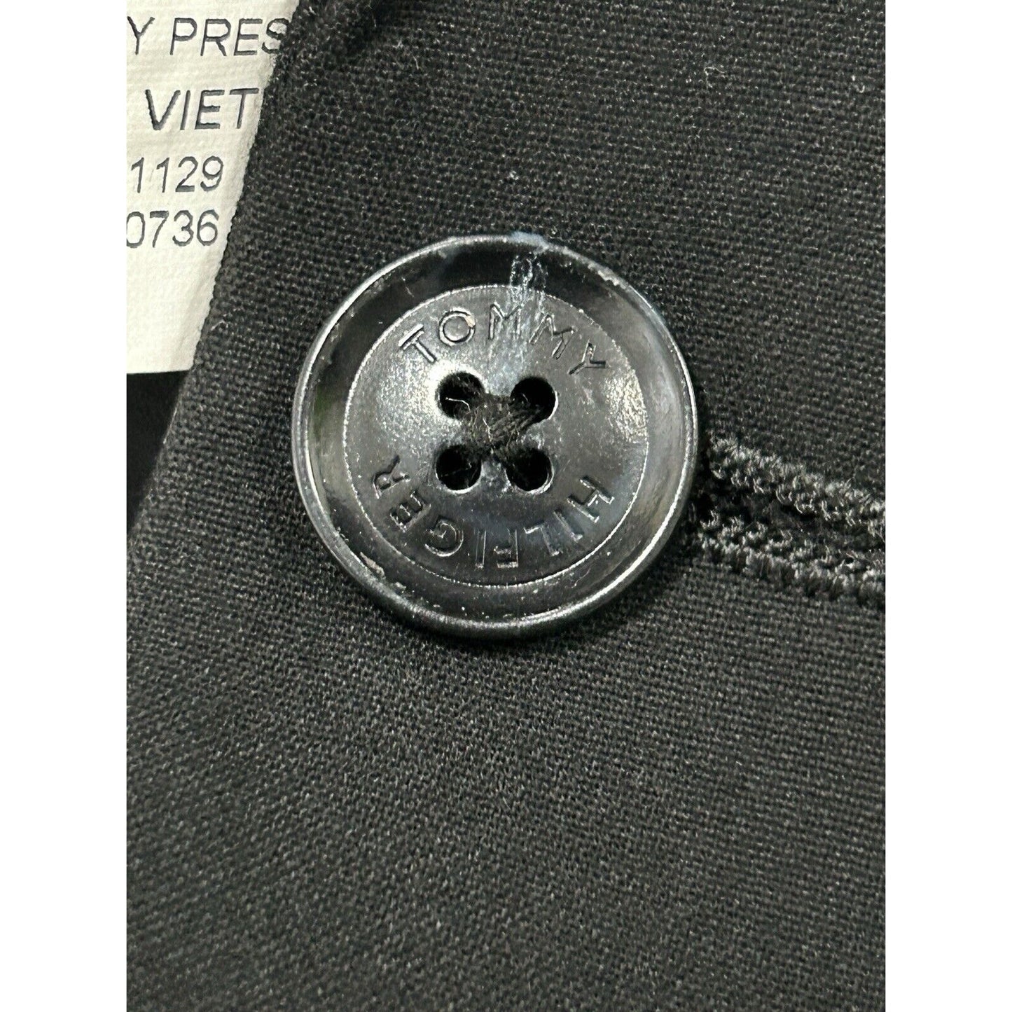 Tommy Hilfiger Black 2 Button Double Vented Men's Suit Jacket Blazer Size 38R