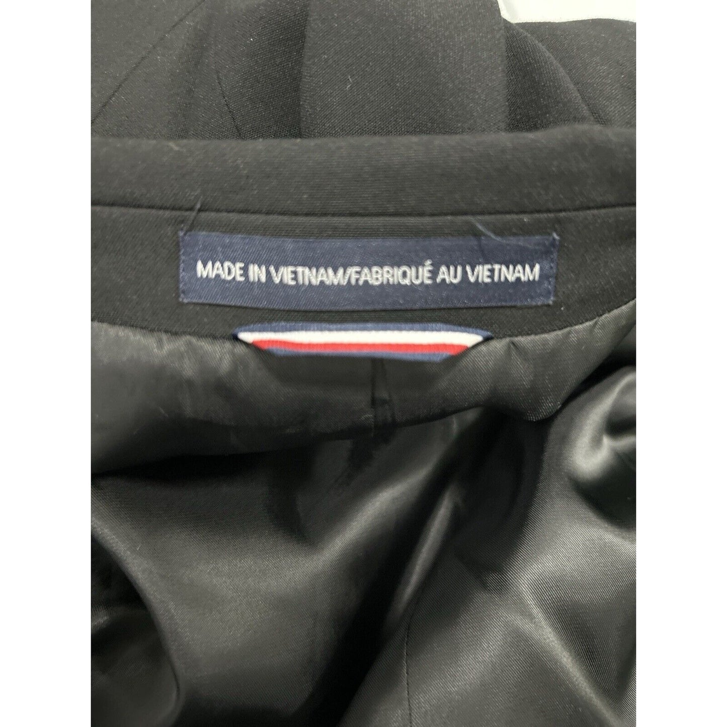 Tommy Hilfiger Black 2 Button Double Vented Men's Suit Jacket Blazer Size 38R