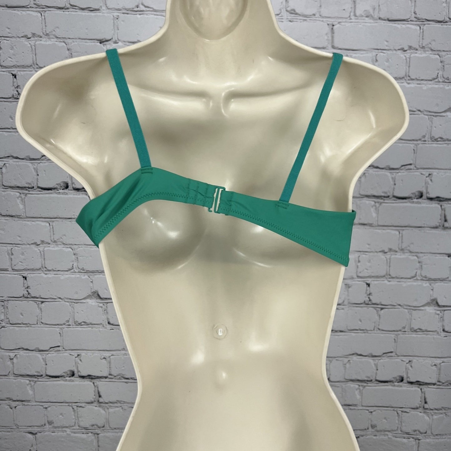NWT Aerie Teal Green Front Adjustable Bandeau Unpadded Swim Bra Bikini Top M