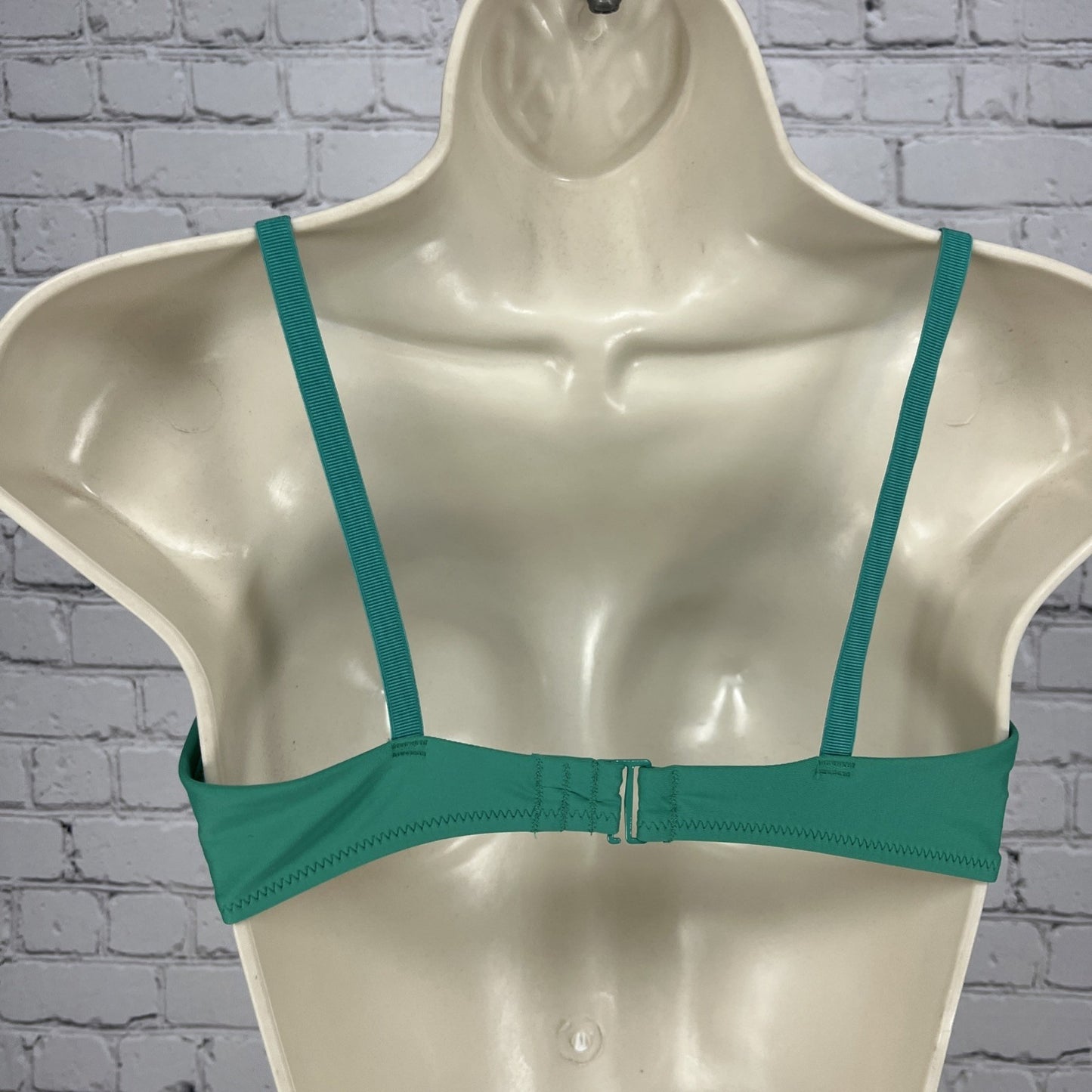 NWT Aerie Teal Green Front Adjustable Bandeau Unpadded Swim Bra Bikini Top M