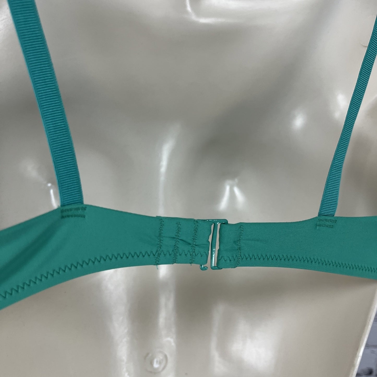 NWT Aerie Teal Green Front Adjustable Bandeau Unpadded Swim Bra Bikini Top M