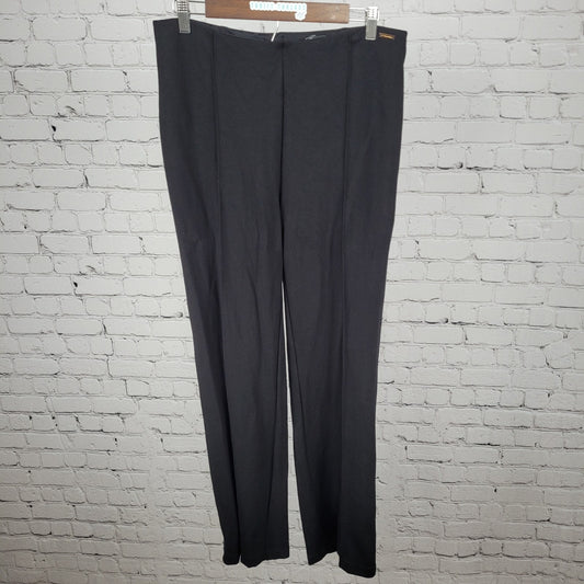 T Tahari Black High Rise Pull On Straight Leg Stretch Pants Size Large L (30x30)