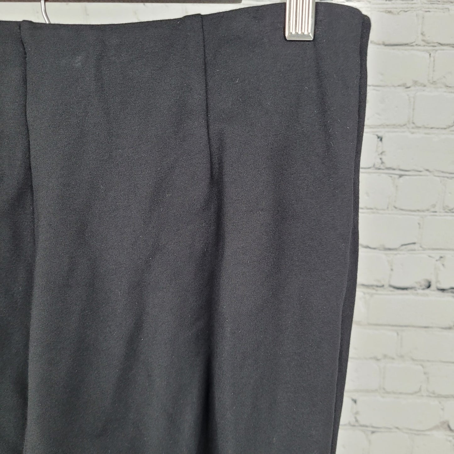 T Tahari Black High Rise Pull On Straight Leg Stretch Pants Size Large L (30x30)