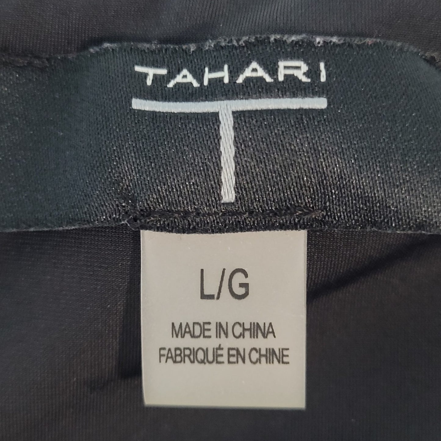 T Tahari Black High Rise Pull On Straight Leg Stretch Pants Size Large L (30x30)