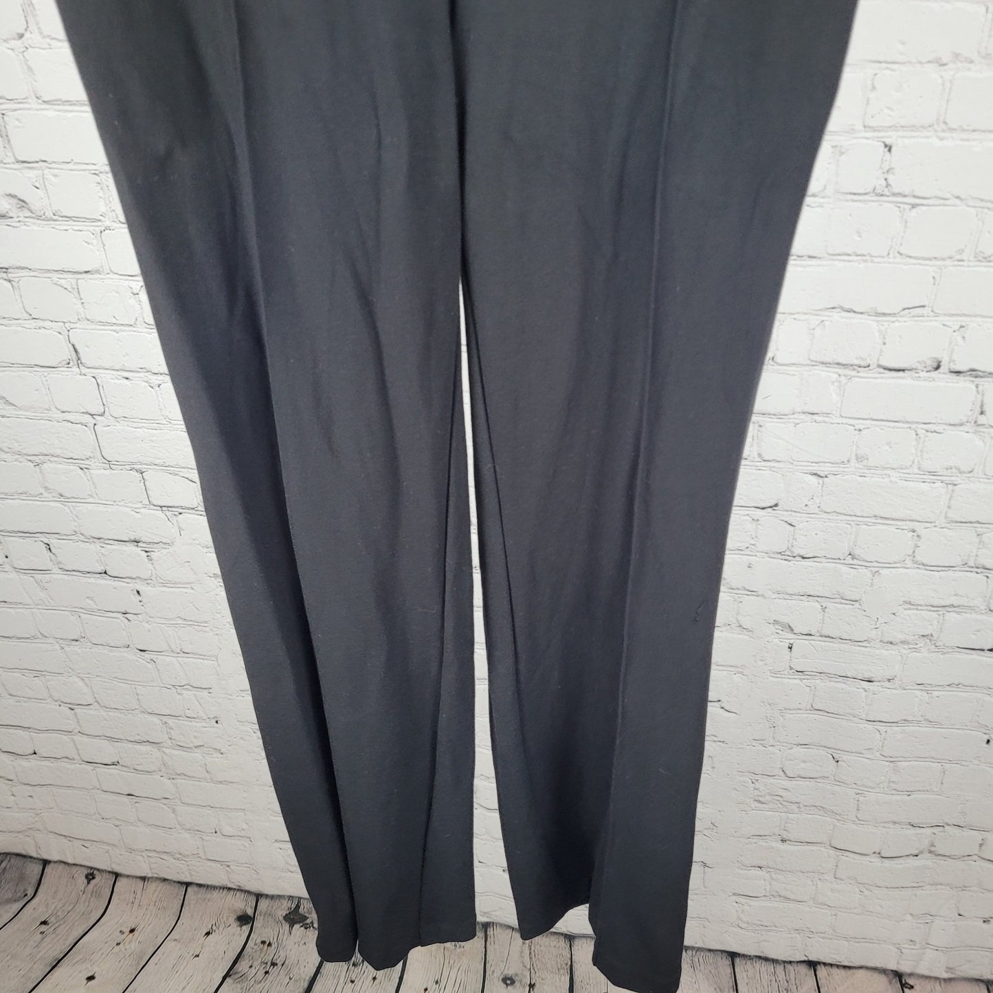 T Tahari Black High Rise Pull On Straight Leg Stretch Pants Size Large L (30x30)
