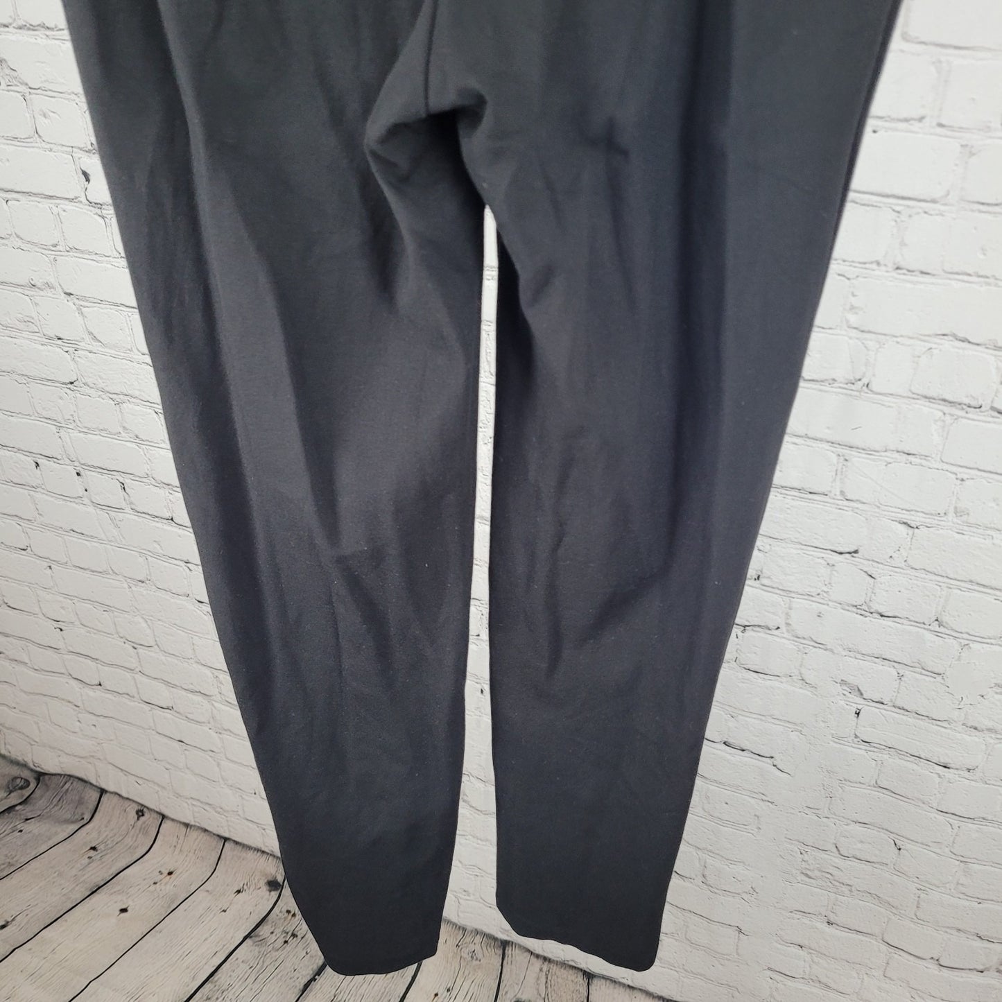 T Tahari Black High Rise Pull On Straight Leg Stretch Pants Size Large L (30x30)