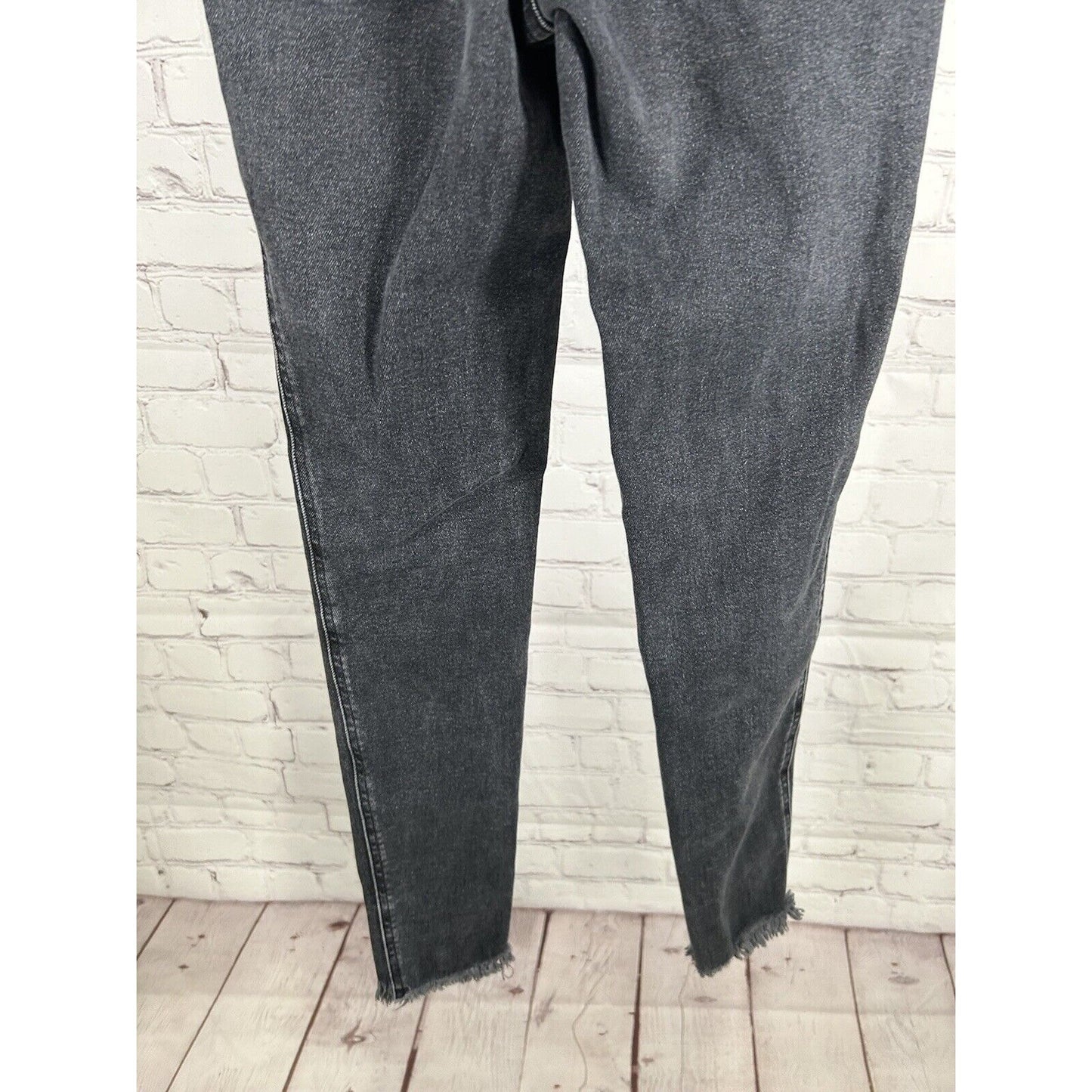 We The Free Distressed Faded Black Raw Hem Mid Rise Skinny Jeans 26 (26 X 26)