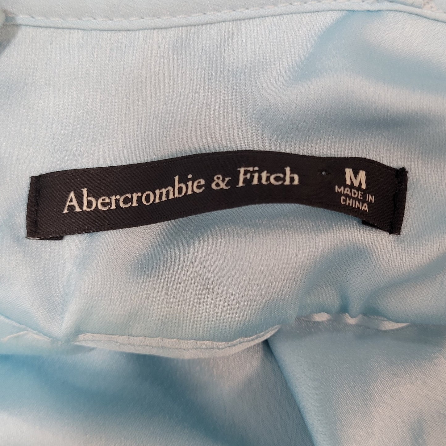 Abercrombie & Fitch Blue Satin Sleeveless Cut Out Midi Dress Size Medium M