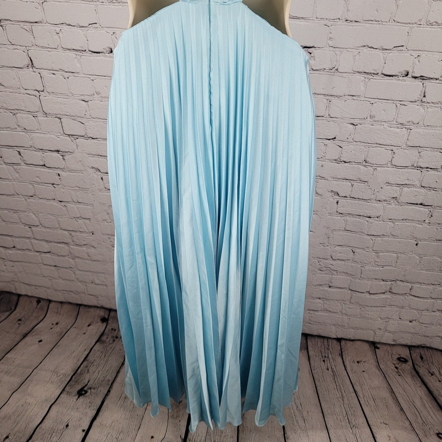 Abercrombie & Fitch Blue Satin Sleeveless Cut Out Midi Dress Size Medium M