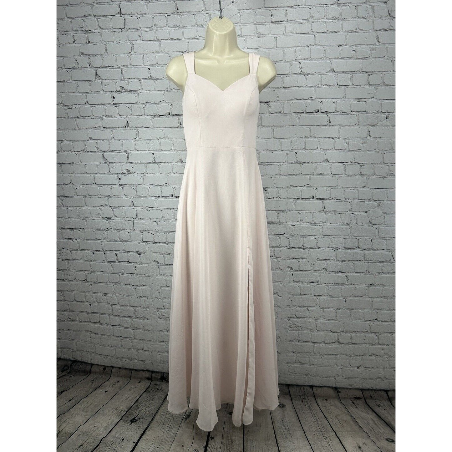 Azazie Light Pink Sleeveless Sweetheart Maxi Bridesmaids Dress Size A2