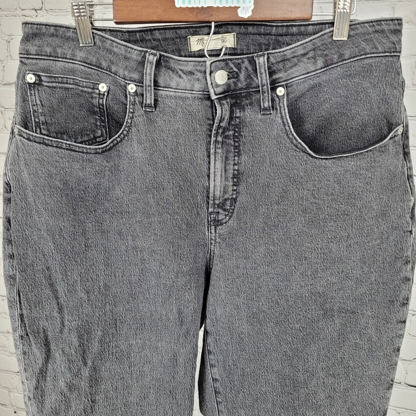 Madewell Grey Denim Curvy Perfect Vintage Straight Jeans Size 14W (34x27)