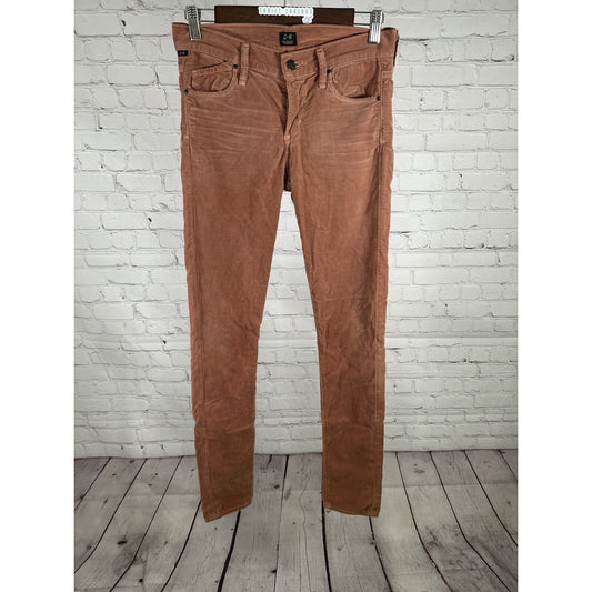 Citizens of Humanity Avedon Low Rise Skinny Leg Peach Velvet Jeans 26 (28 x 32)