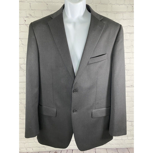 Tommy Hilfiger Solid Black 100% Wool 2 Button Single Vent Jacket Blazer 40R