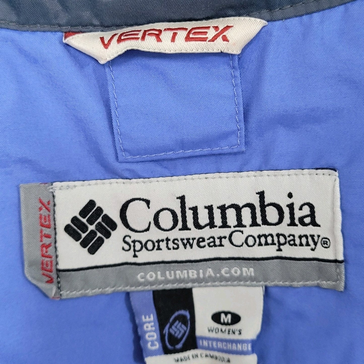 Columbia Blue Vertex Omni Shield Bugaboo Hooded Waterproof Jacket Size Medium M