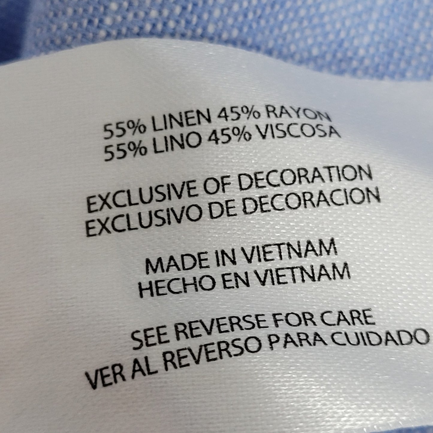 Orvis Blue Linen Blend Button Up Roll Tab Long Sleeve Shirt Top Size XL