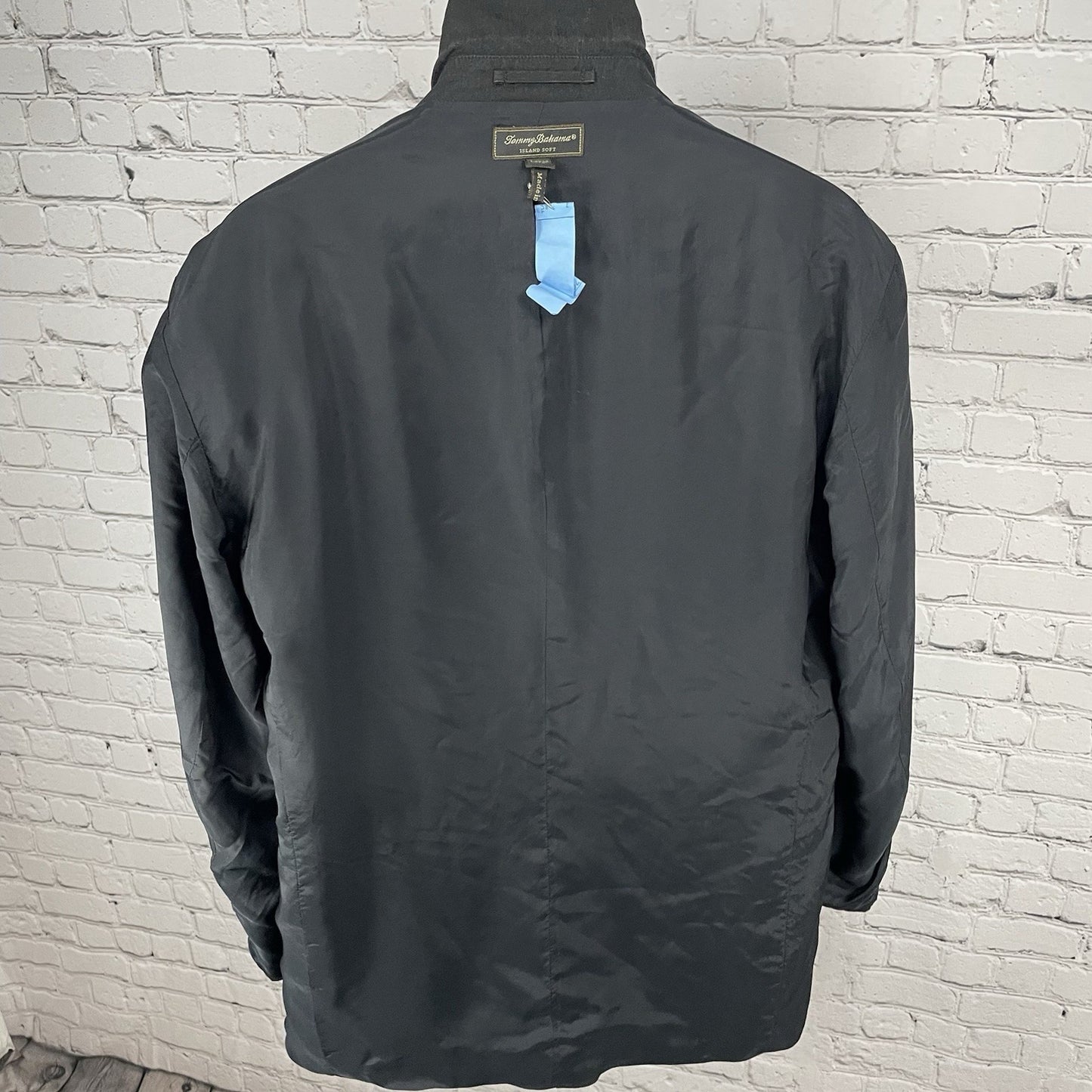 Tommy Bahama Black Silk Linen Island Soft Lightweight Blazer Jacket Size Large L