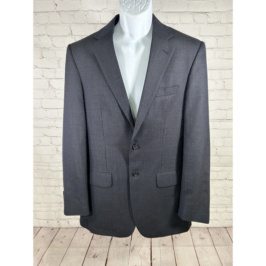 Jos A Bank Navy Blue Graph Check 100% Wool Tailored Fit Men’s Jacket Blazer 38R
