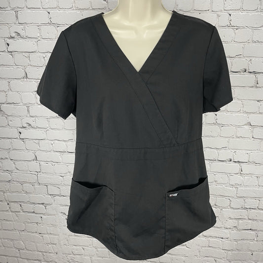 Grey’s Anatomy Black Professional Wear By Barco Uniform Scrub Top Size Large L