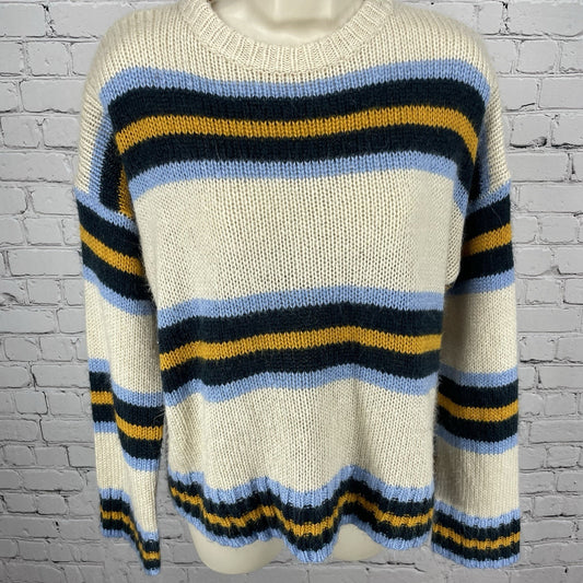 Urban Outfitters Beige Striped Boyfriend Oversized Pullover Sweater Size XS