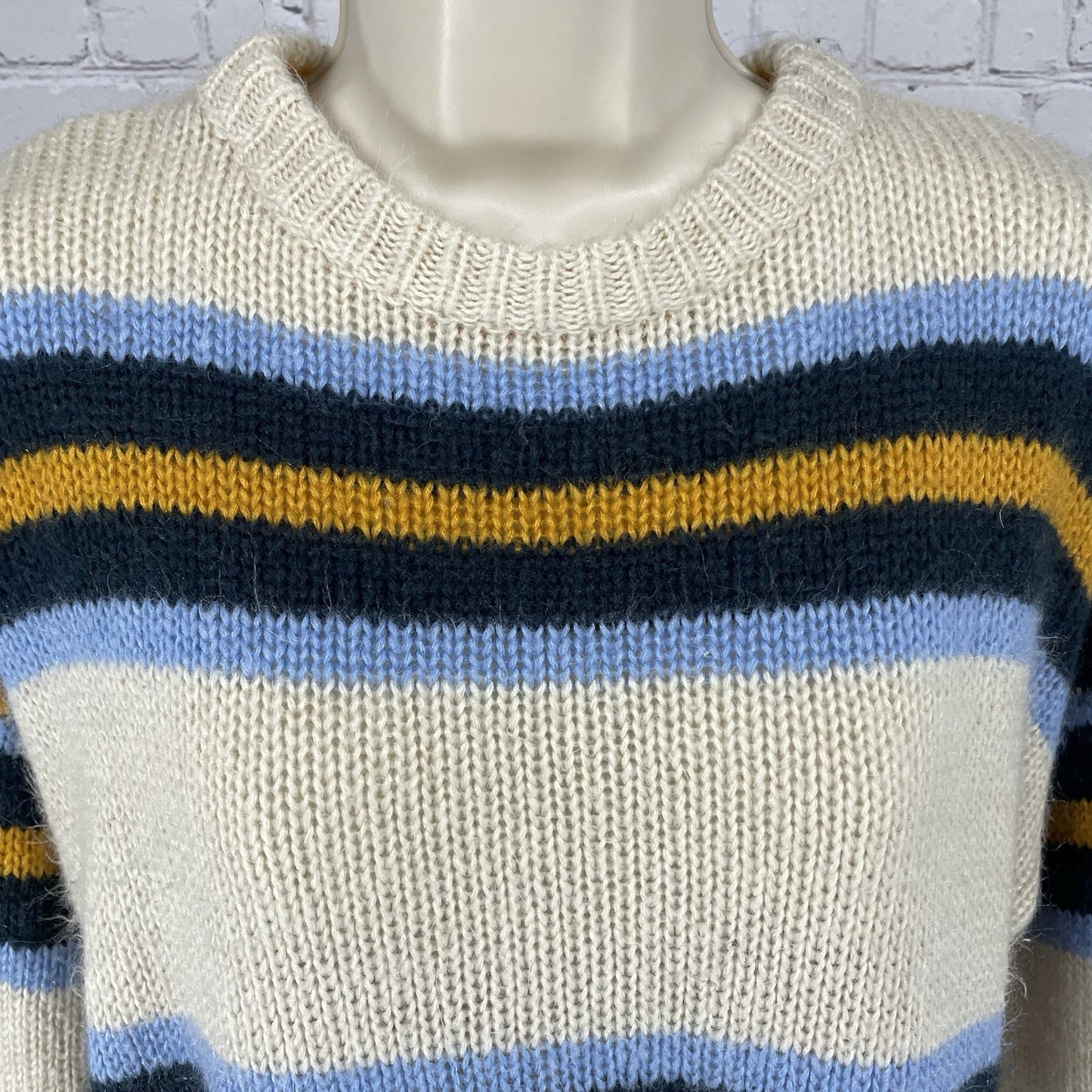 Urban Outfitters Beige Striped Boyfriend Oversized Pullover Sweater Size XS