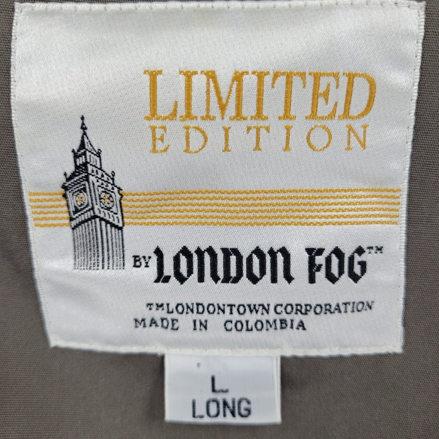 London Fog Brown Limited Edition Water Repellent Lightweight Jacket Large Long