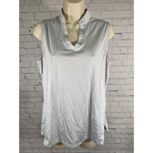 Callaway Light Blue V Neck Pullover Sleeveless Opti Dri Athletic Tank Top L