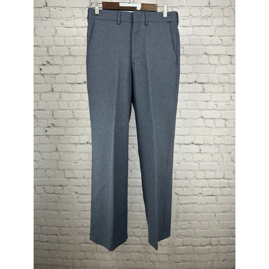 Vintage Sears Blue Pleated Straight Mid Rise Straight Leg Dress Pants (30X31)