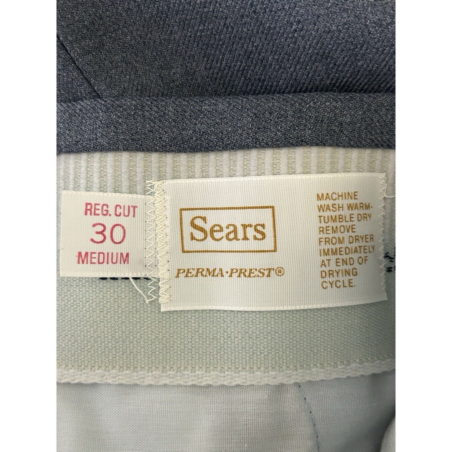 Vintage Sears Blue Pleated Straight Mid Rise Straight Leg Dress Pants (30X31)