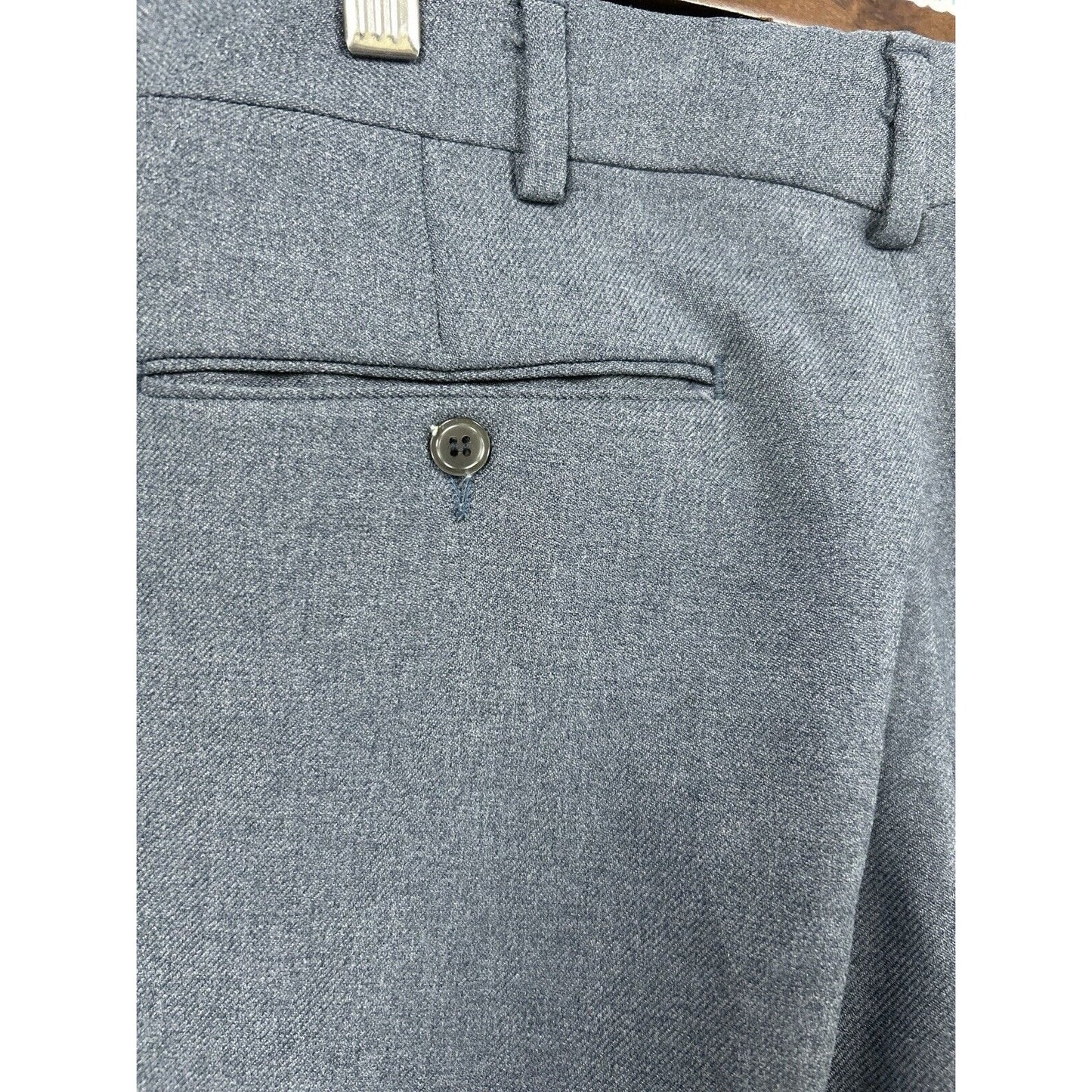 Vintage Sears Blue Pleated Straight Mid Rise Straight Leg Dress Pants (30X31)