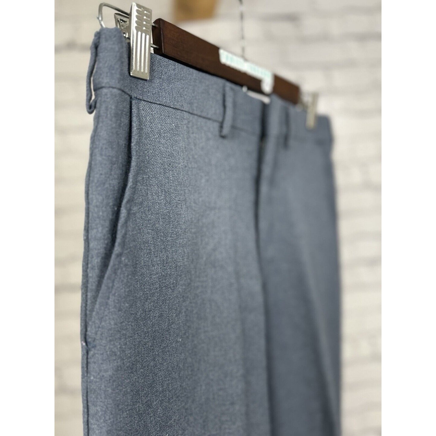Vintage Sears Blue Pleated Straight Mid Rise Straight Leg Dress Pants (30X31)