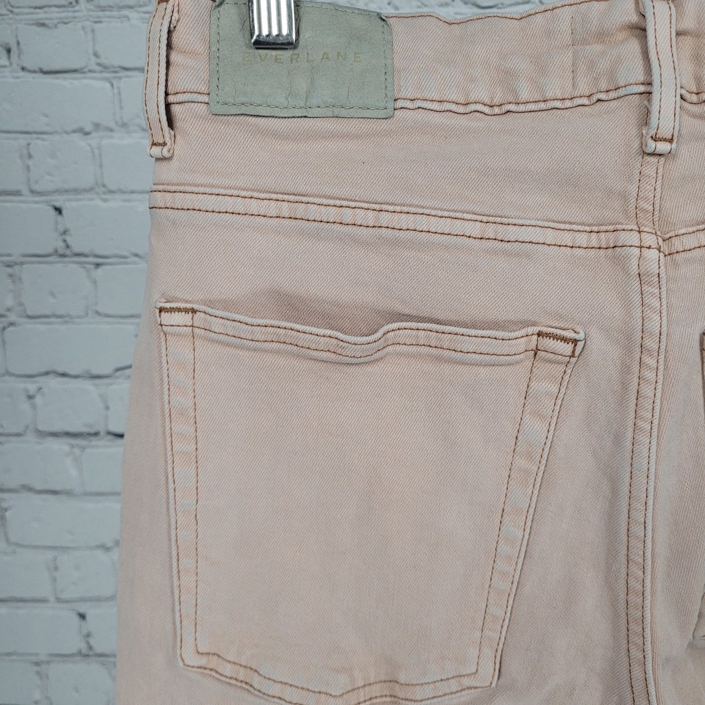 Everlane Pink Organic Cotton The Way High Slim Straight Leg Jeans 27S (27x28)