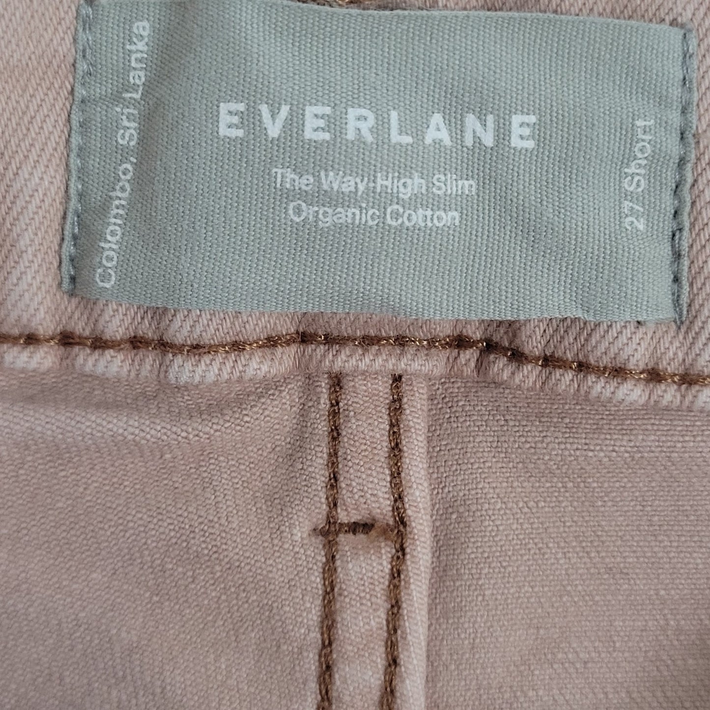 Everlane Pink Organic Cotton The Way High Slim Straight Leg Jeans 27S (27x28)