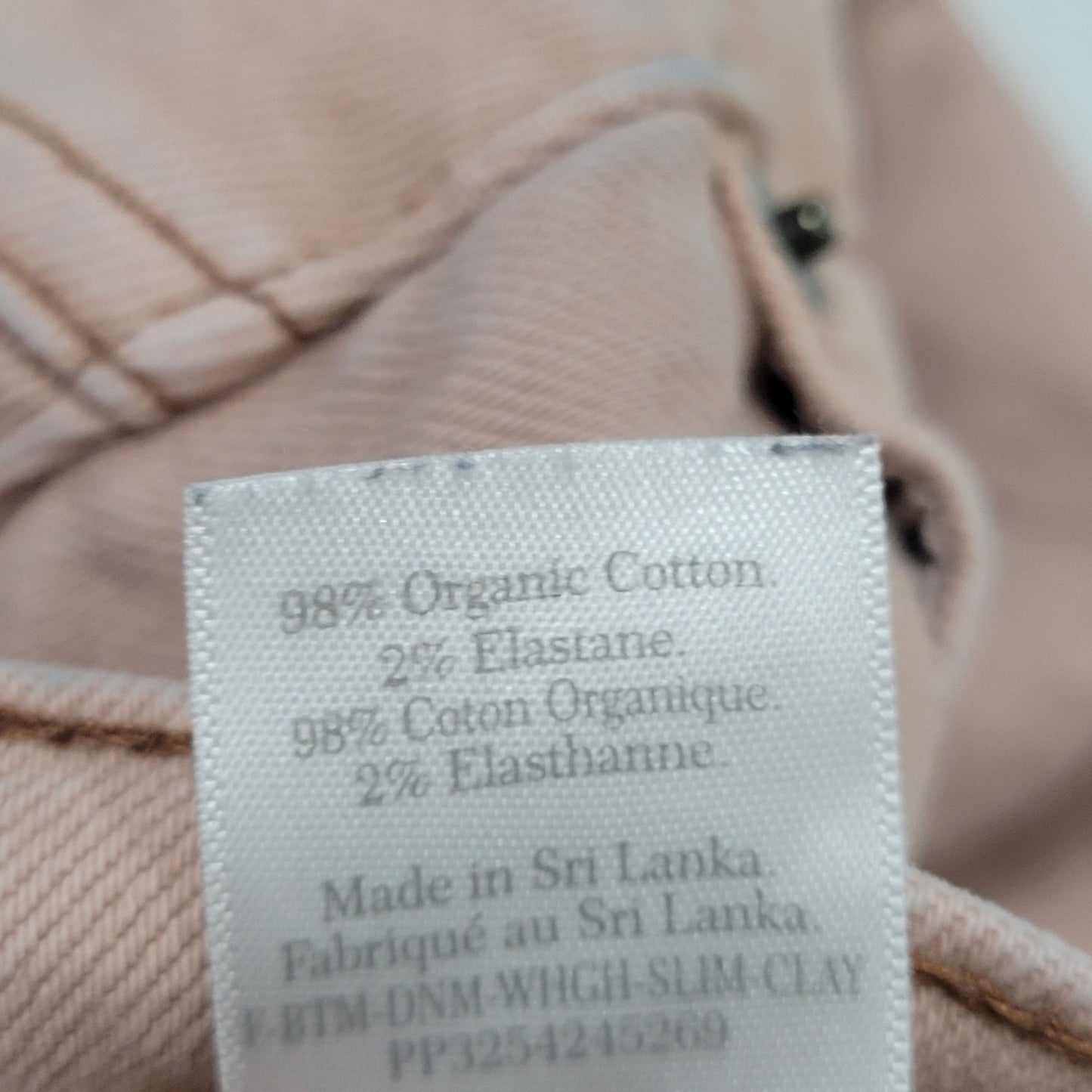 Everlane Pink Organic Cotton The Way High Slim Straight Leg Jeans 27S (27x28)