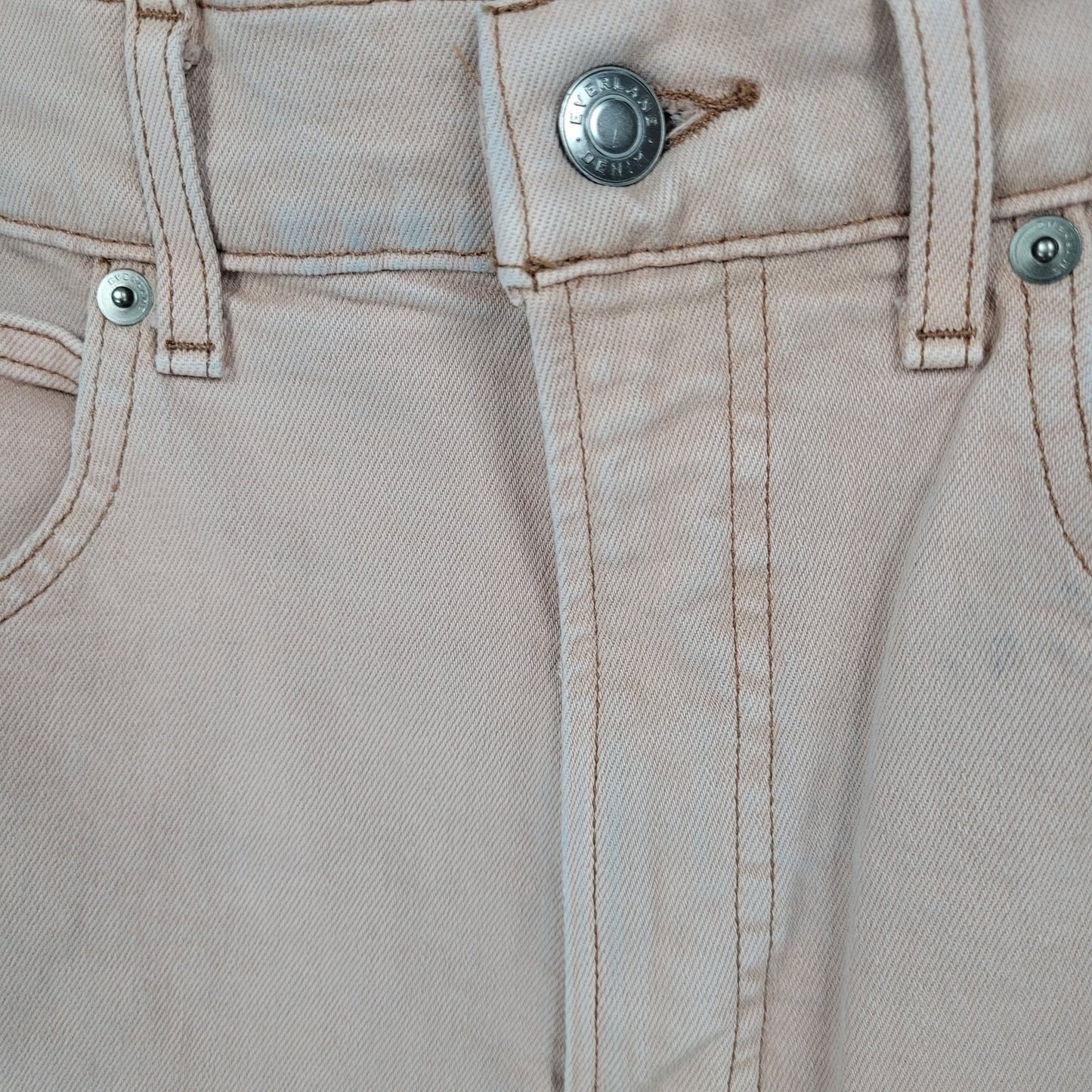 Everlane Pink Organic Cotton The Way High Slim Straight Leg Jeans 27S (27x28)