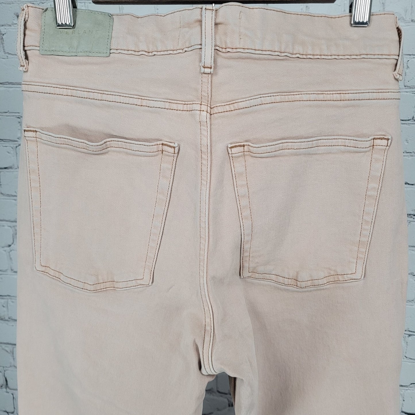 Everlane Pink Organic Cotton The Way High Slim Straight Leg Jeans 27S (27x28)