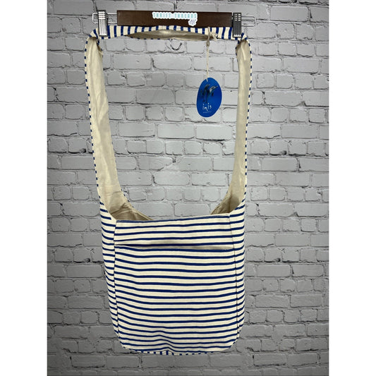 NWT Inis the Energy of the Sea Tote Beach Bag Rope Handles Off White Blue Canvas