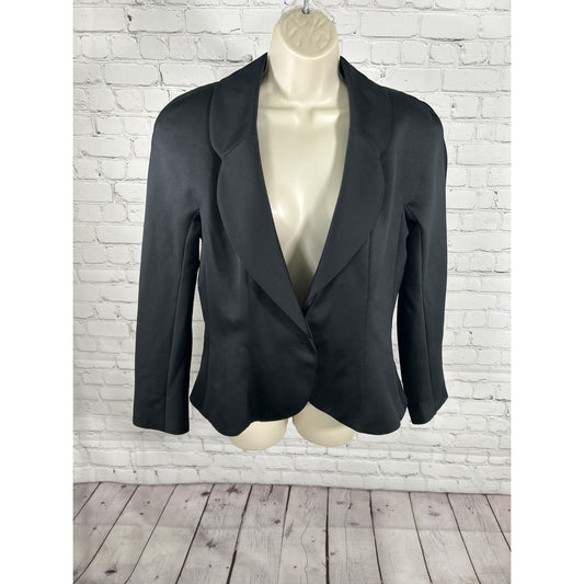 VTG Victor Costa For Nahdree Solid Black Single Button Blazer Jacket Women’s 12