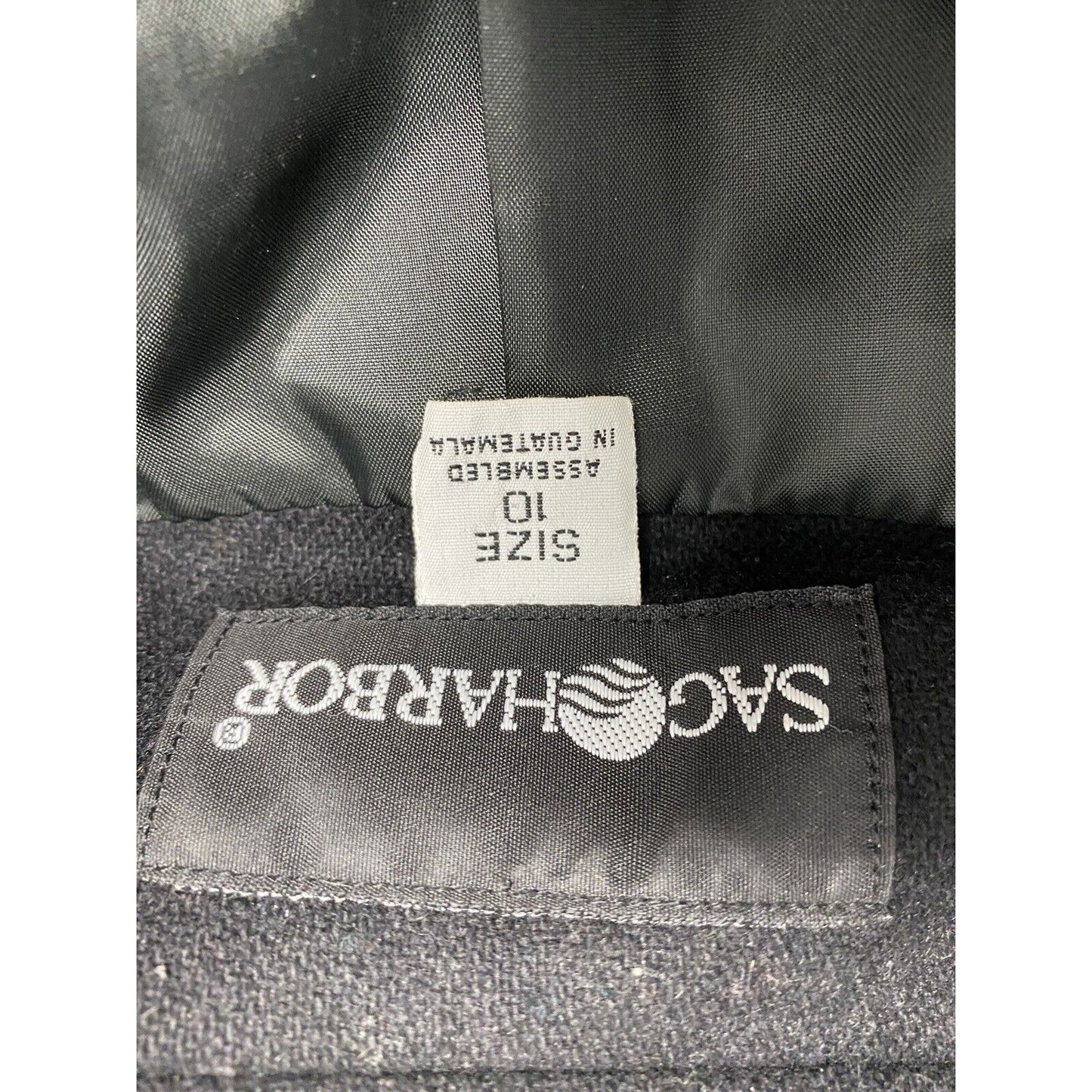 Sag Harbor Black Wool Blend One Button Jacket Coat Blazer Women’s Size 10