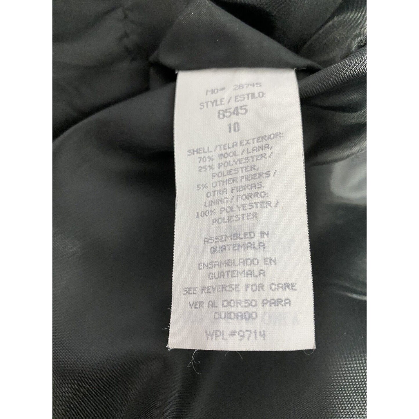 Sag Harbor Black Wool Blend One Button Jacket Coat Blazer Women’s Size 10