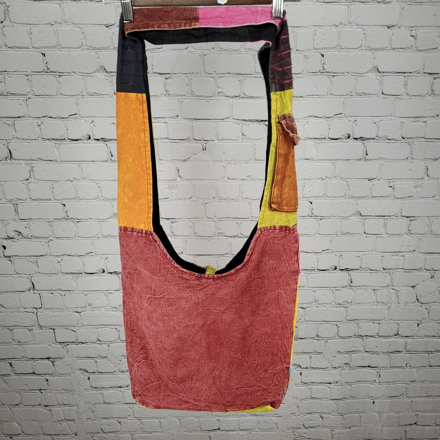 Multicolor Cotton Embroidered Owl Boho Zipped Crossbody Hobo Tote Bag Nepal Made