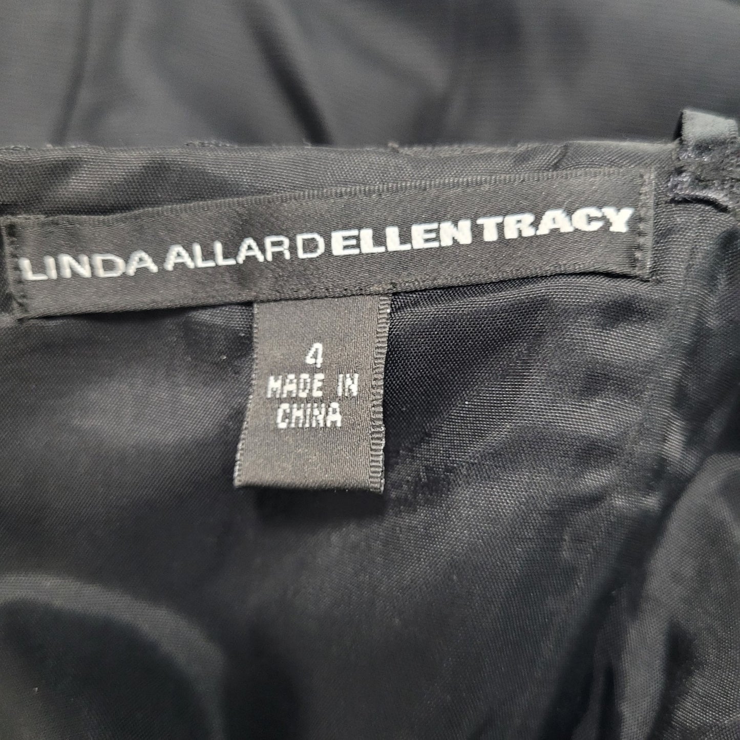 Linda Allard Ellen Tracy Black 100% Silk Strapless Lined Short Mini Dress Size 4